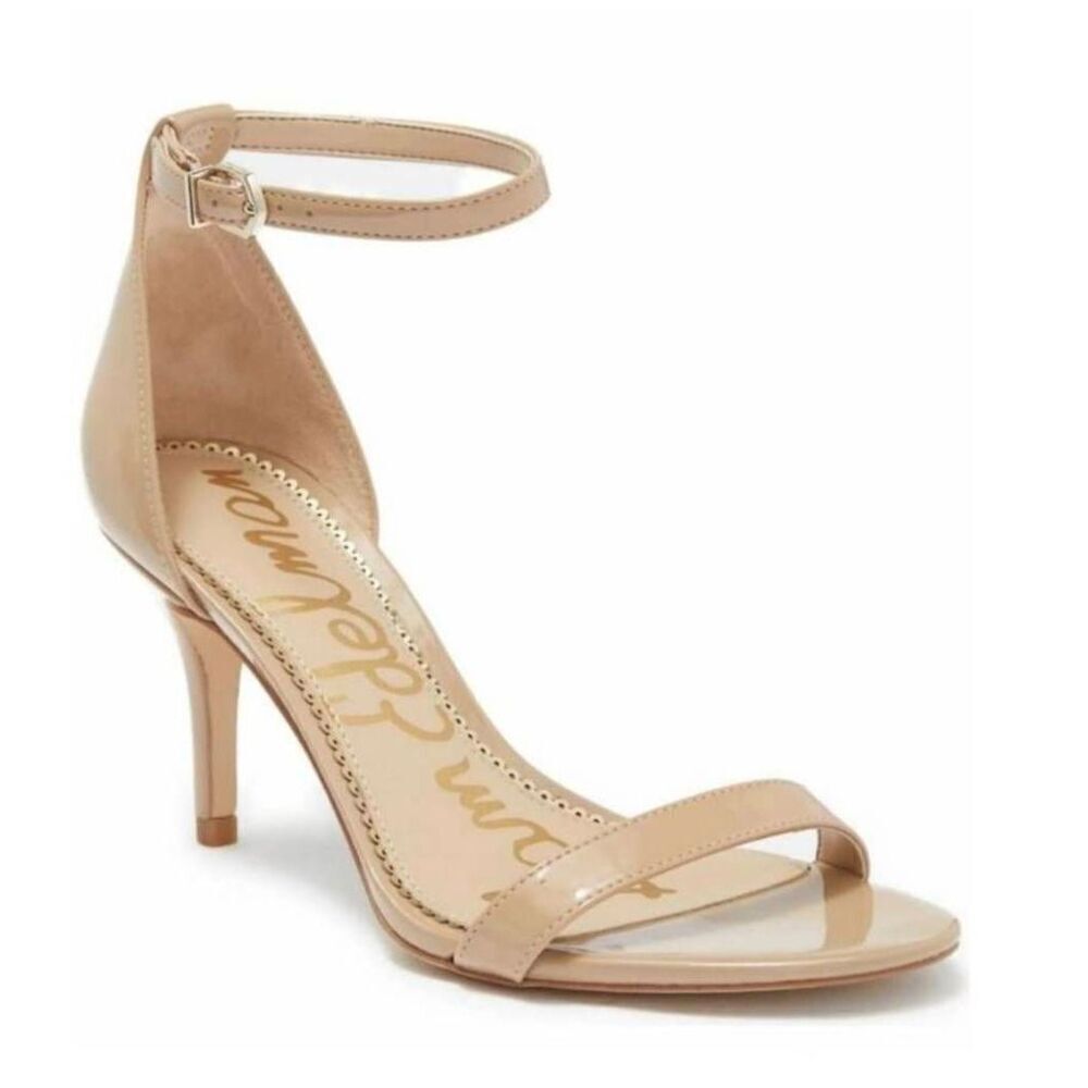 SAM EDELMAN Pattie Tan Patent Leather Heeled Sandals Size 10M